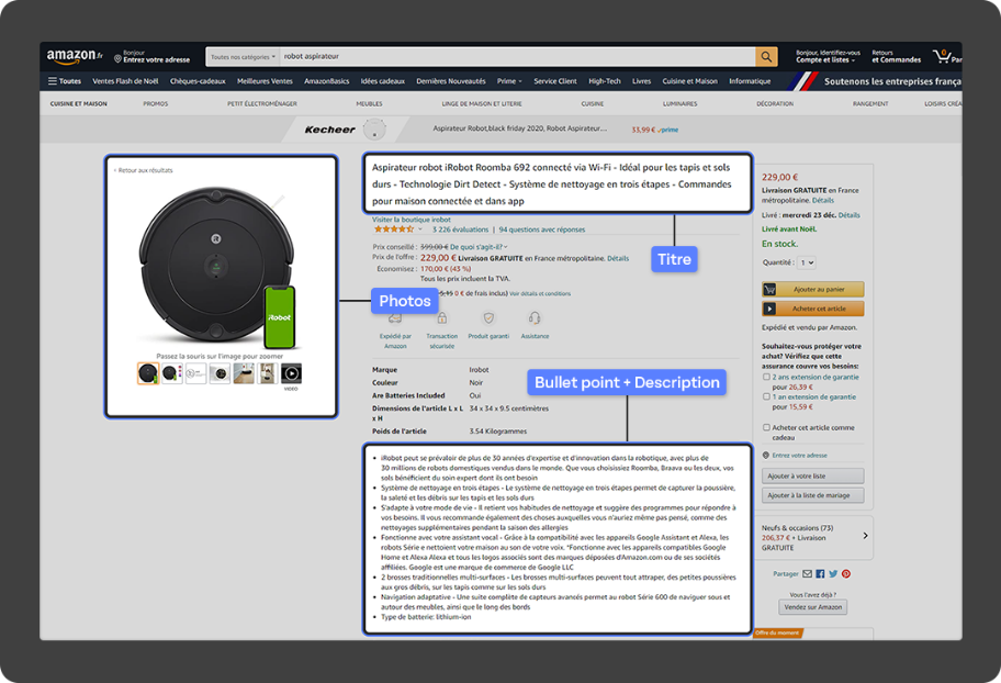 Création de contenu SEO Amazon