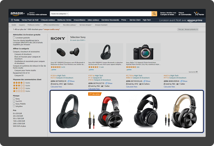 Amazon produits sponsorisées